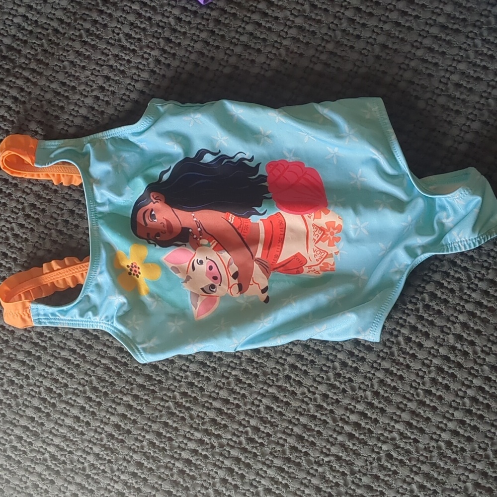 Moana one piece bathing suit + Carter's unicorn bathing suit top 4T